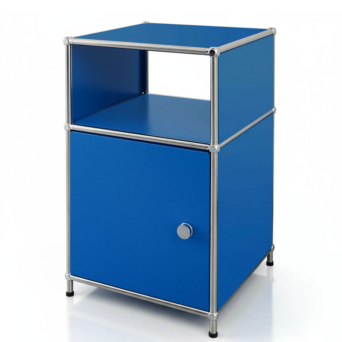 Étagère métallique | Concept Epure MK-040 | Étagère de rangement à 3 niveaux avec porte et tablettes | Disponible en plusieurs couleurs