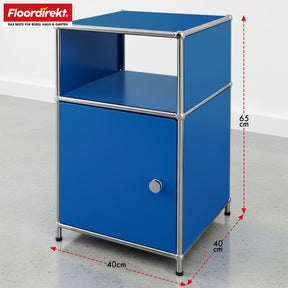 Étagère métallique | Concept Epure MK-040 | Étagère de rangement à 3 niveaux avec porte et tablettes | Disponible en plusieurs couleurs