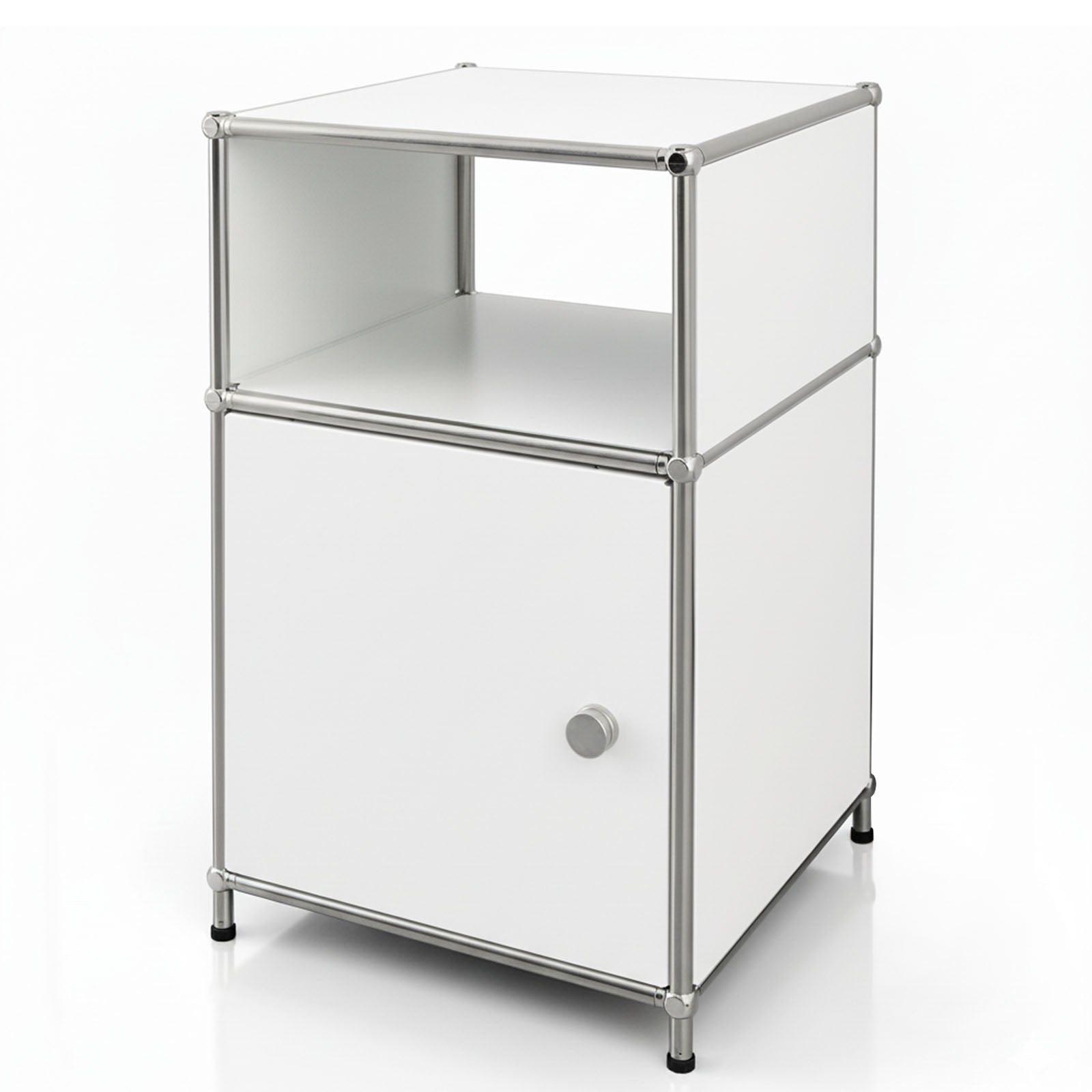 Étagère métallique | Concept Epure MK-040 | Étagère de rangement à 3 niveaux avec porte et tablettes | Disponible en plusieurs couleurs