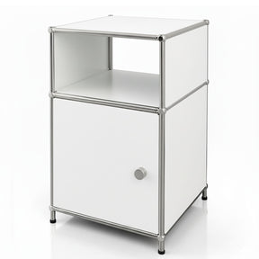 Étagère métallique | Concept Epure MK-040 | Étagère de rangement à 3 niveaux avec porte et tablettes | Disponible en plusieurs couleurs