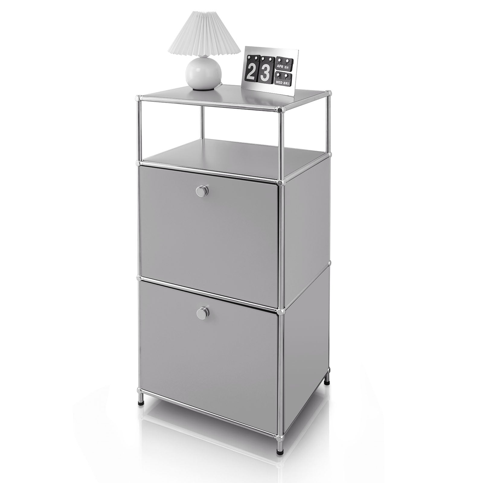 Étagère métallique | Concept Epure MK-120 | Étagère de rangement avec compartiments verrouillables, compartiment ouvert et tablette | Disponible en plusieurs couleurs