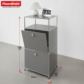 Étagère métallique | Concept Epure MK-120 | Étagère de rangement avec compartiments verrouillables, compartiment ouvert et tablette | Disponible en plusieurs couleurs
