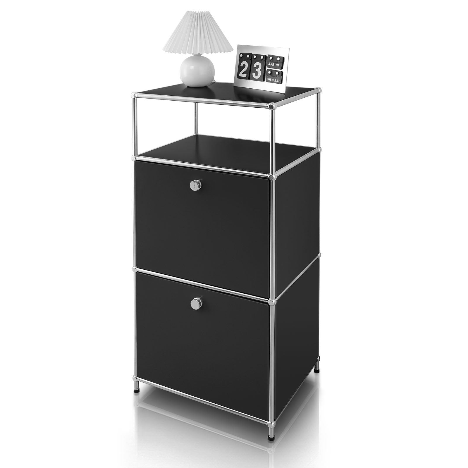 Étagère métallique | Concept Epure MK-120 | Étagère de rangement avec compartiments verrouillables, compartiment ouvert et tablette | Disponible en plusieurs couleurs
