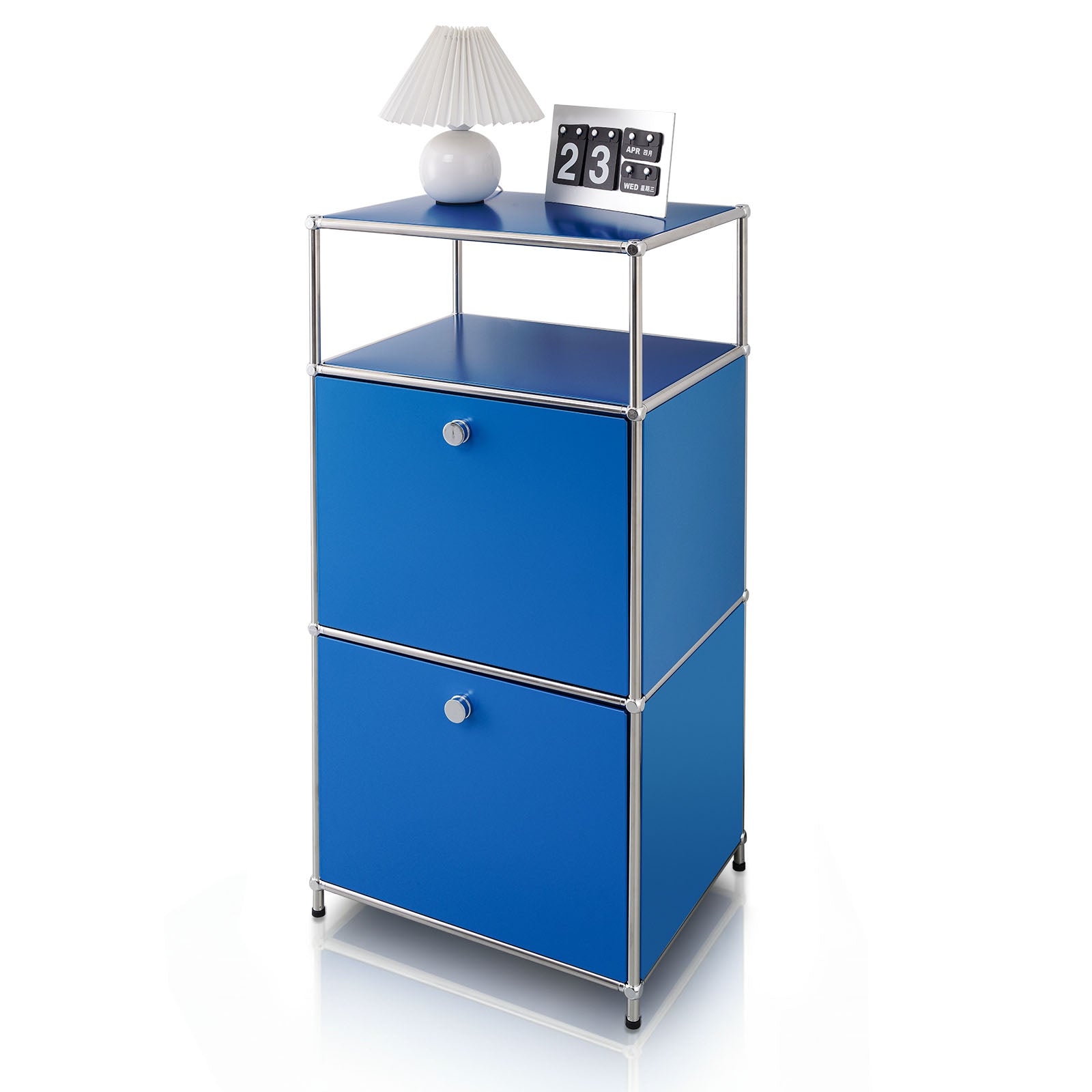Étagère métallique | Concept Epure MK-120 | Étagère de rangement avec compartiments verrouillables, compartiment ouvert et tablette | Disponible en plusieurs couleurs