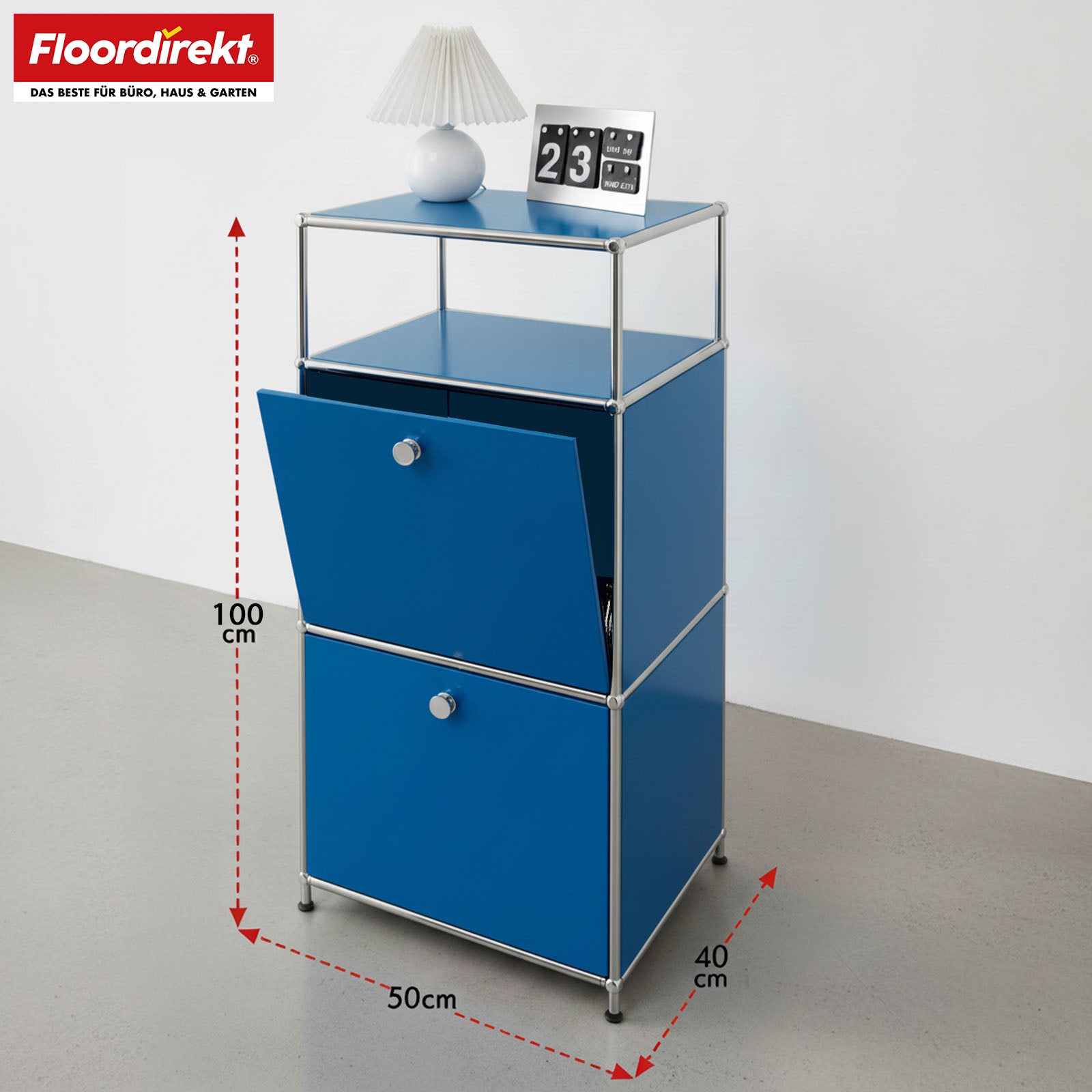 Étagère métallique | Concept Epure MK-120 | Étagère de rangement avec compartiments verrouillables, compartiment ouvert et tablette | Disponible en plusieurs couleurs