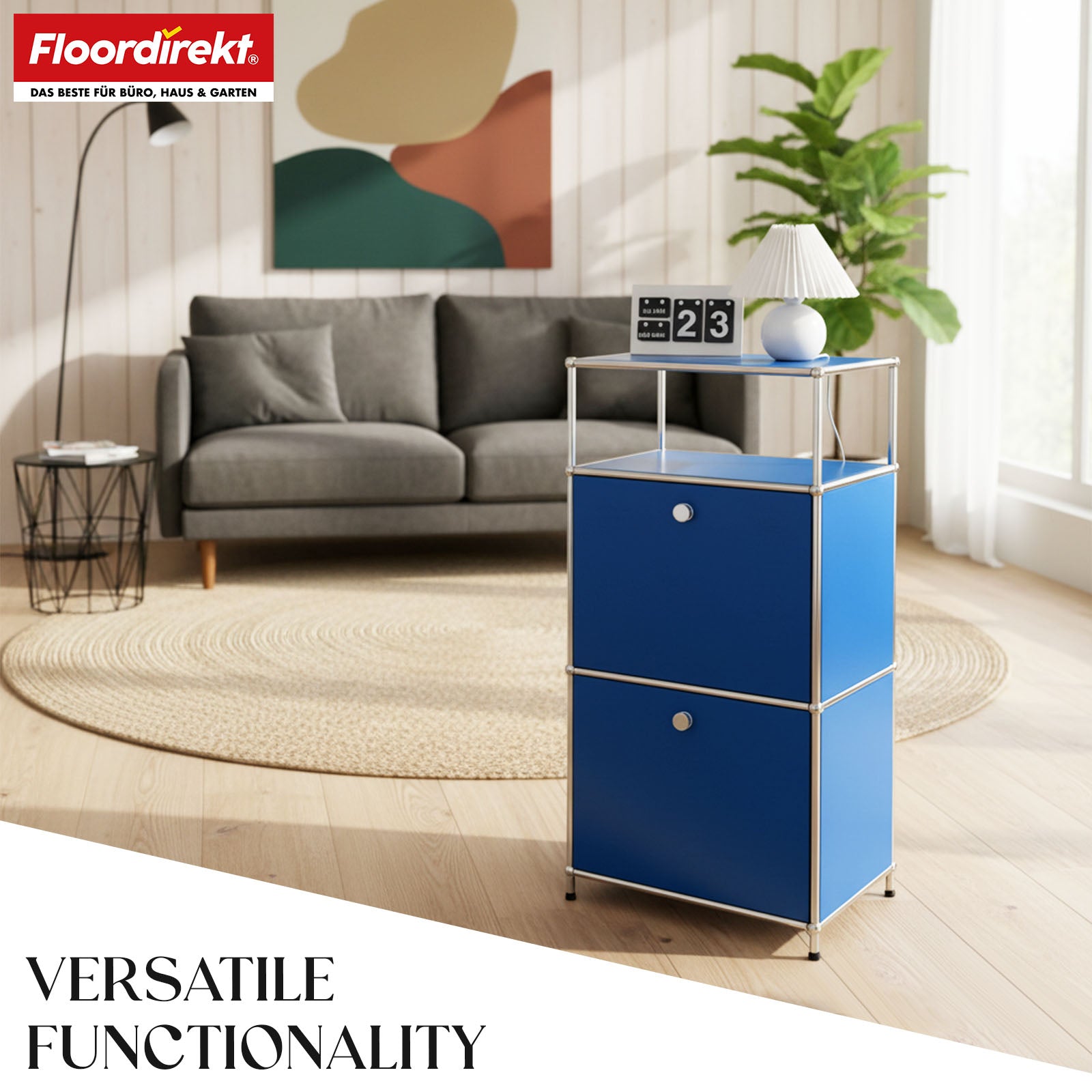 Étagère métallique | Concept Epure MK-120 | Étagère de rangement avec compartiments verrouillables, compartiment ouvert et tablette | Disponible en plusieurs couleurs