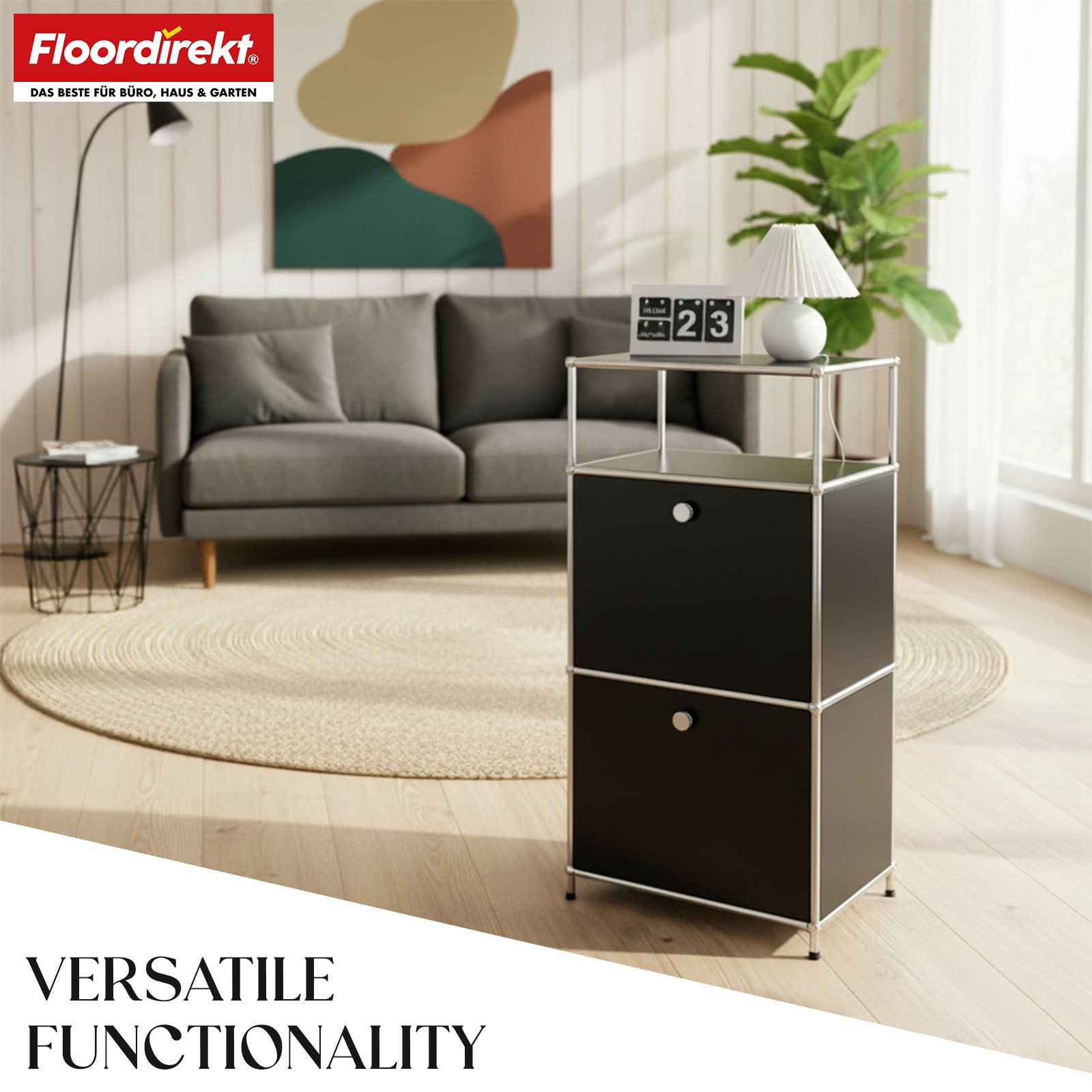 Étagère métallique | Concept Epure MK-120 | Étagère de rangement avec compartiments verrouillables, compartiment ouvert et tablette | Disponible en plusieurs couleurs