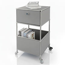 Étagère métallique | Concept Epure MK-145 | Caisson à roulettes à 3 niveaux avec tiroir et étagères | Disponible en plusieurs couleurs