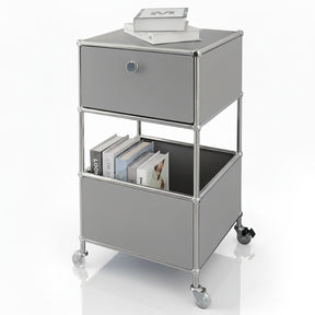 Étagère métallique | Concept Epure MK-145 | Caisson à roulettes à 3 niveaux avec tiroir et étagères | Disponible en plusieurs couleurs