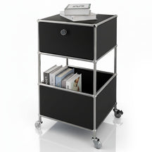 Étagère métallique | Concept Epure MK-145 | Caisson à roulettes à 3 niveaux avec tiroir et étagères | Disponible en plusieurs couleurs