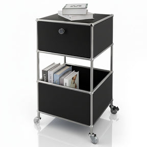 Étagère métallique | Concept Epure MK-145 | Caisson à roulettes à 3 niveaux avec tiroir et étagères | Disponible en plusieurs couleurs
