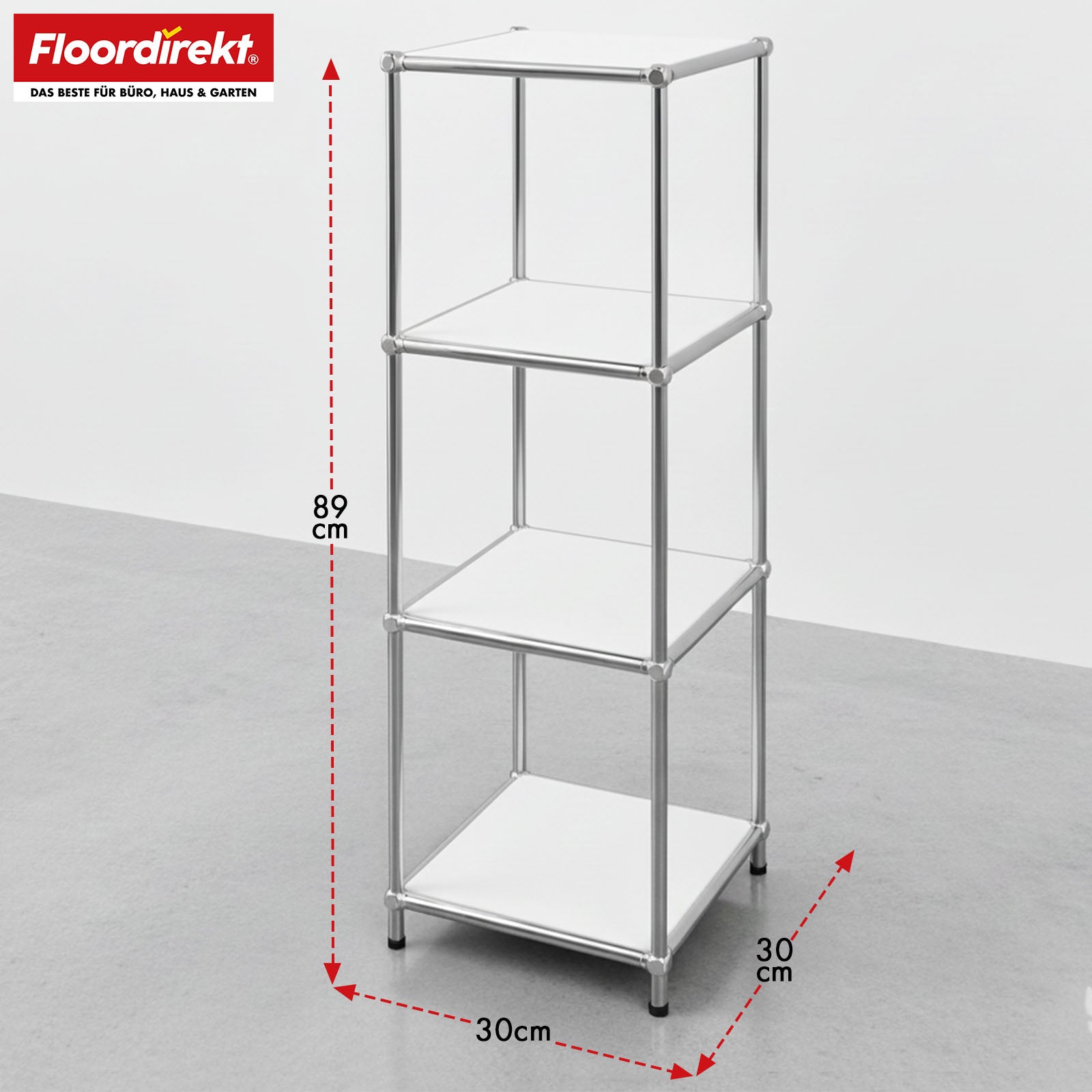 Étagère métallique | Concept Epure MK-005 | Étagère à 4 niveaux avec tablettes ouvertes | Disponible en plusieurs couleurs