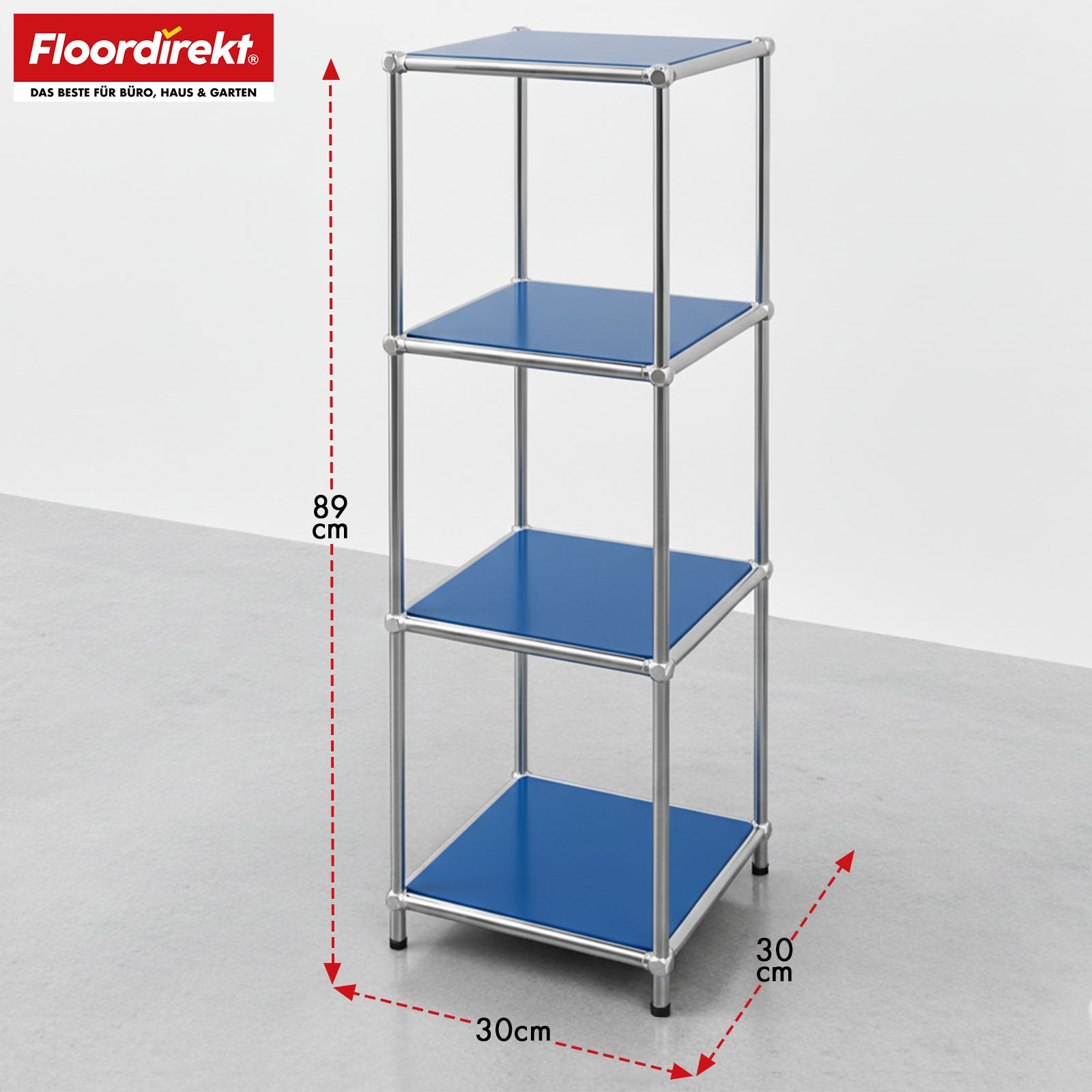 Étagère métallique | Concept Epure MK-005 | Étagère à 4 niveaux avec tablettes ouvertes | Disponible en plusieurs couleurs