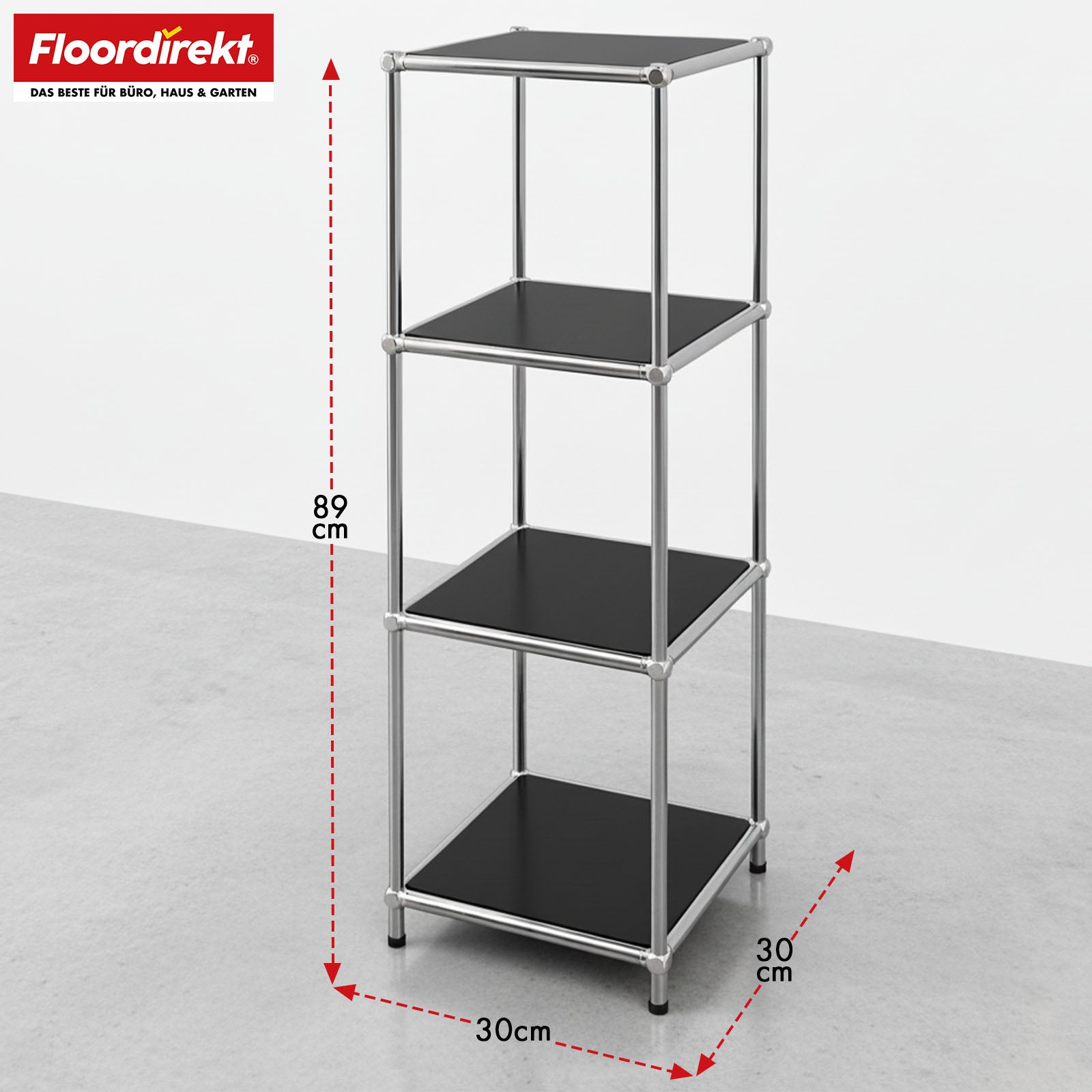 Étagère métallique | Concept Epure MK-005 | Étagère à 4 niveaux avec tablettes ouvertes | Disponible en plusieurs couleurs