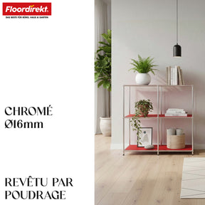 Étagère métallique | Concept Epure MK-027 | Buffet ouvert à 3 niveaux et étagère de rangement | Disponible en plusieurs couleurs