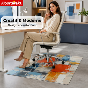Tapis de protection de sol design | Protection robuste de chaise de bureau en PVC spécial pour bureau & télétravail | 80 x 118 cm