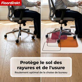 Tapis de protection de sol design | Protection robuste de chaise de bureau en PVC spécial pour bureau & télétravail | 80 x 118 cm