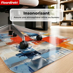 Tapis de protection de sol design | Protection robuste de chaise de bureau en PVC spécial pour bureau & télétravail | 80 x 118 cm