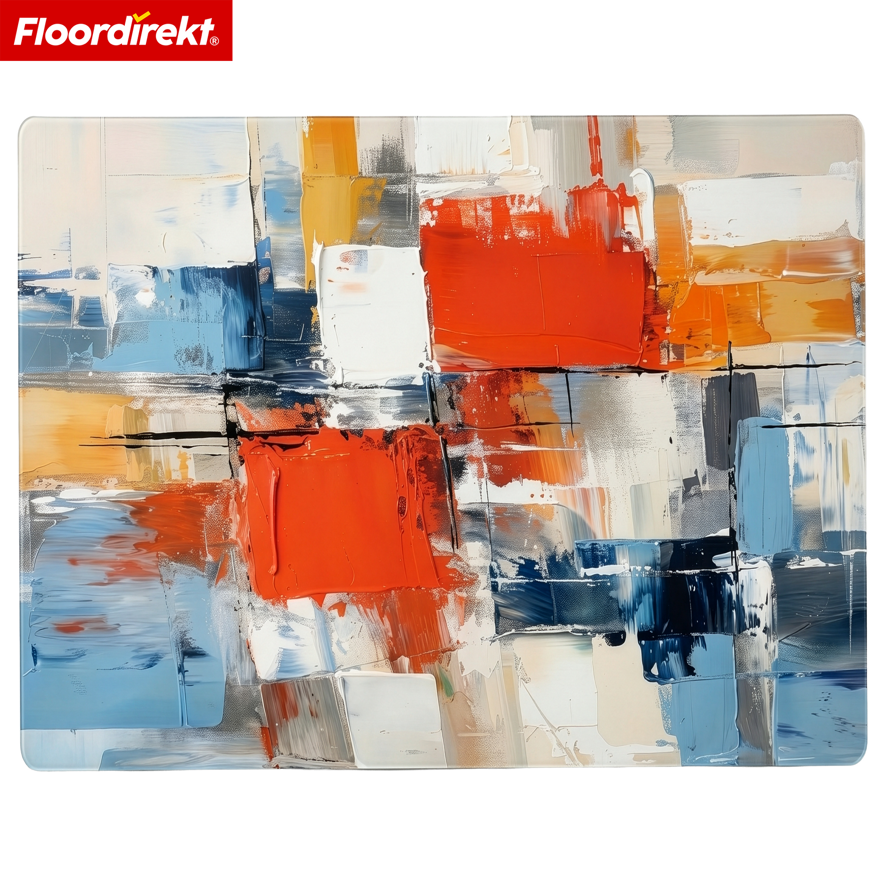 Tapis de protection de sol design | Protection robuste de chaise de bureau en PVC spécial pour bureau & télétravail | 80 x 118 cm