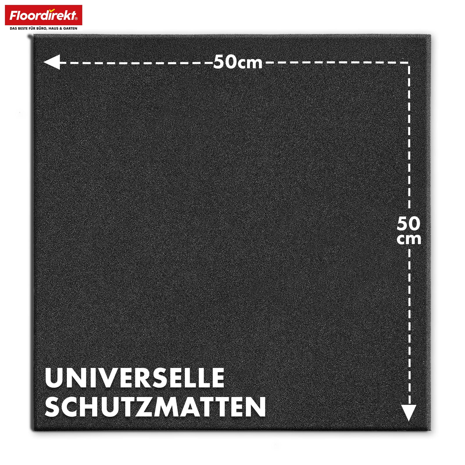 Tapis de protection contre les chutes | Play Protect | Protection de sol antidérapante et robuste en caoutchouc | Différentes épaisseurs et couleurs | 50 x 50 cm