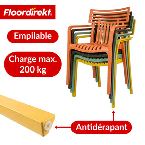 Chaise de jardin | Terrano | Chaise design empilable résistante aux intempéries & aux UV pour jardin, balcon & terrasse