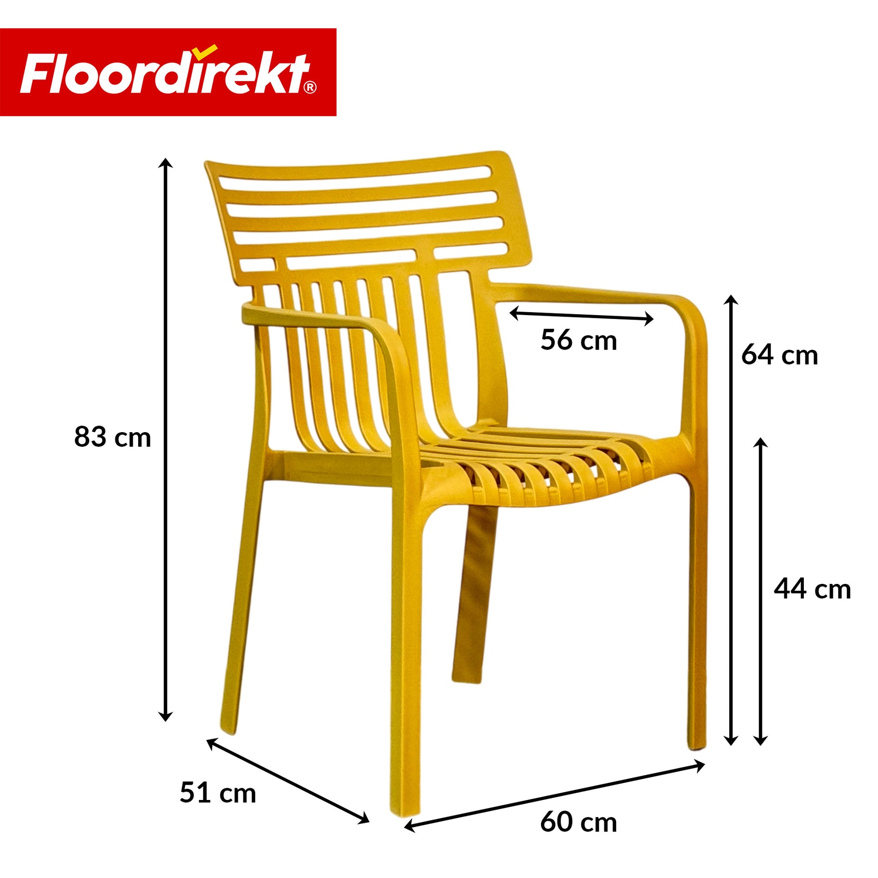 Chaise de jardin | Terrano | Chaise design empilable résistante aux intempéries & aux UV pour jardin, balcon & terrasse