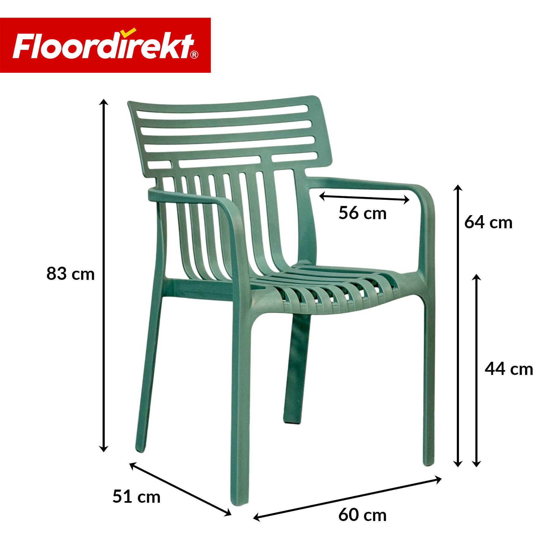 Chaise de jardin | Terrano | Chaise design empilable résistante aux intempéries & aux UV pour jardin, balcon & terrasse
