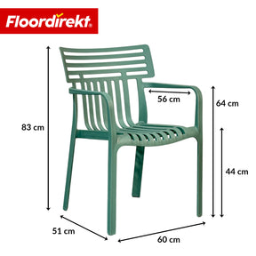 Chaise de jardin | Terrano | Chaise design empilable résistante aux intempéries & aux UV pour jardin, balcon & terrasse