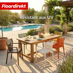 Chaise de jardin | Terrano | Chaise design empilable résistante aux intempéries & aux UV pour jardin, balcon & terrasse