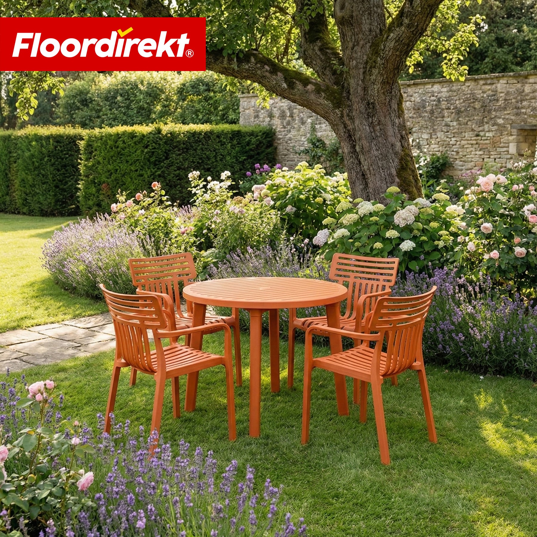 Chaise de jardin | Terrano | Chaise design empilable résistante aux intempéries & aux UV pour jardin, balcon & terrasse