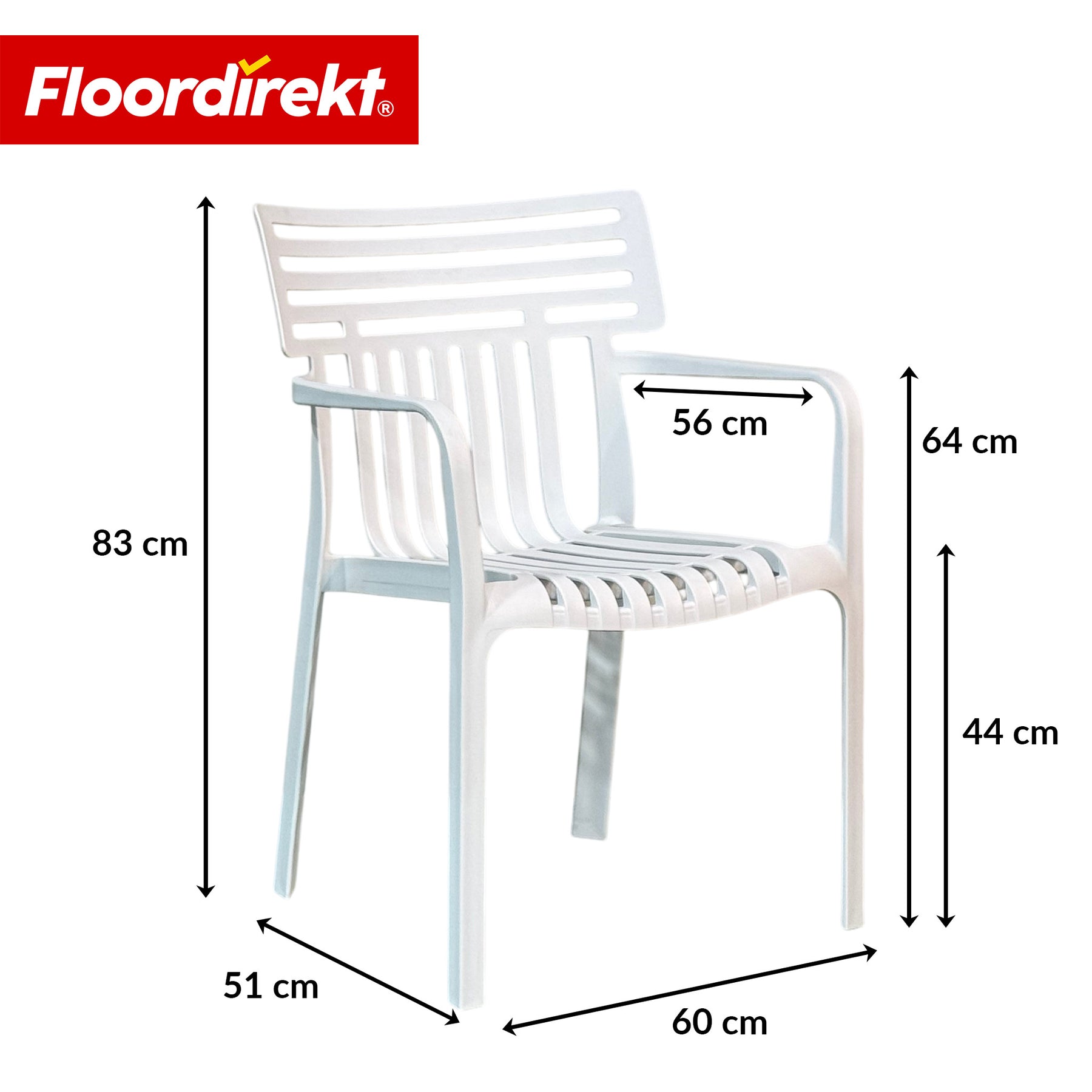 Chaise de jardin | Terrano | Chaise design empilable résistante aux intempéries & aux UV pour jardin, balcon & terrasse