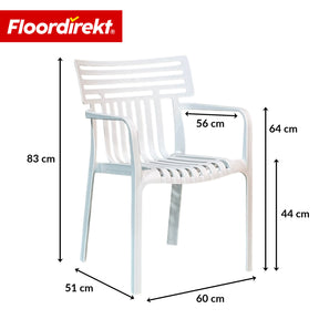 Chaise de jardin | Terrano | Chaise design empilable résistante aux intempéries & aux UV pour jardin, balcon & terrasse