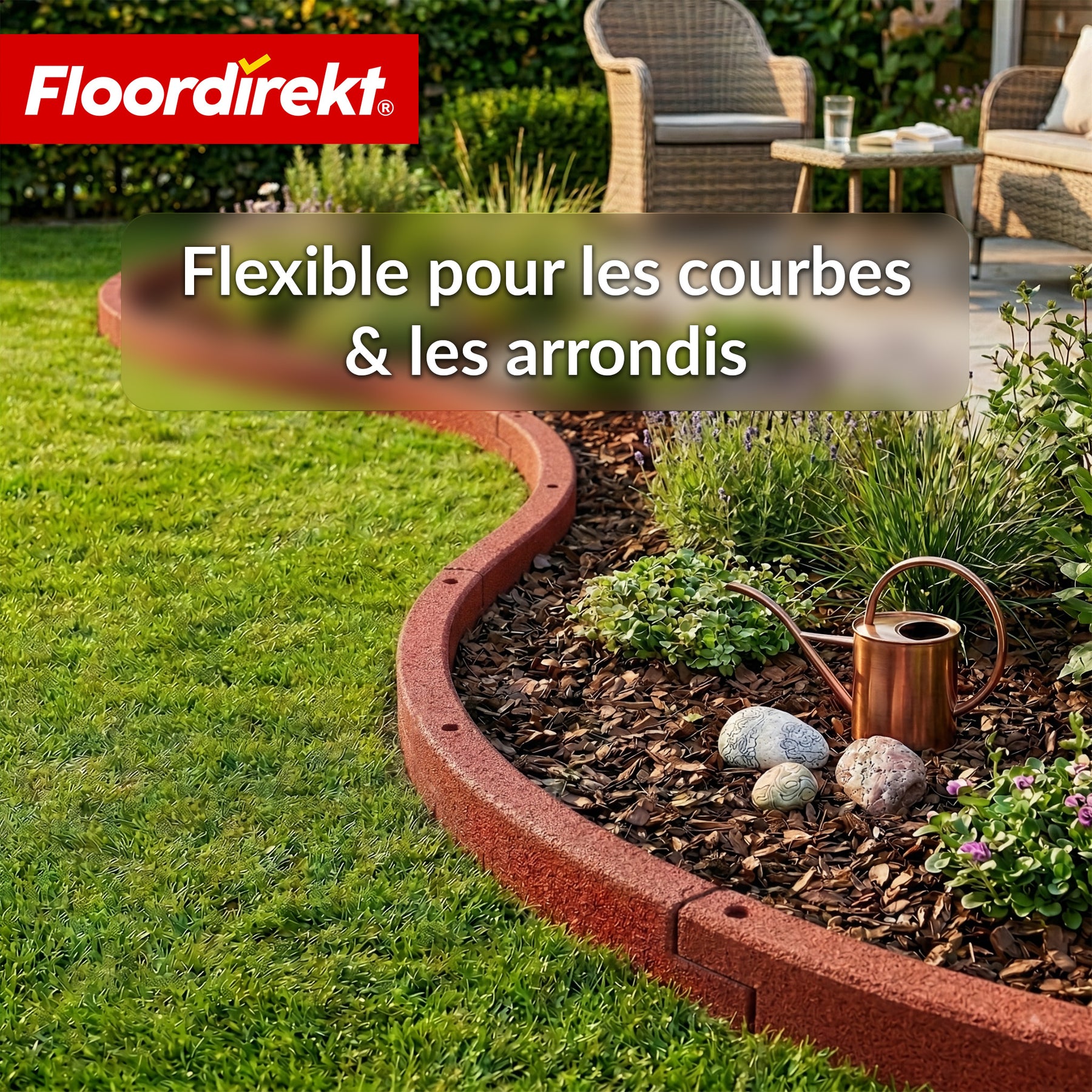 Bordure de jardin en caoutchouc | Bordure de pelouse flexible & bordure de parterre en caoutchouc recyclé pour jardin, allées & terrasse