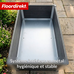 Bac surélevé en WPC | Paros | Anthracite | Résistant aux intempéries & durable | Pour jardin & terrasse | Plusieurs dimensions