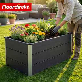 Bac surélevé en WPC | Paros | Anthracite | Résistant aux intempéries & durable | Pour jardin & terrasse | Plusieurs dimensions