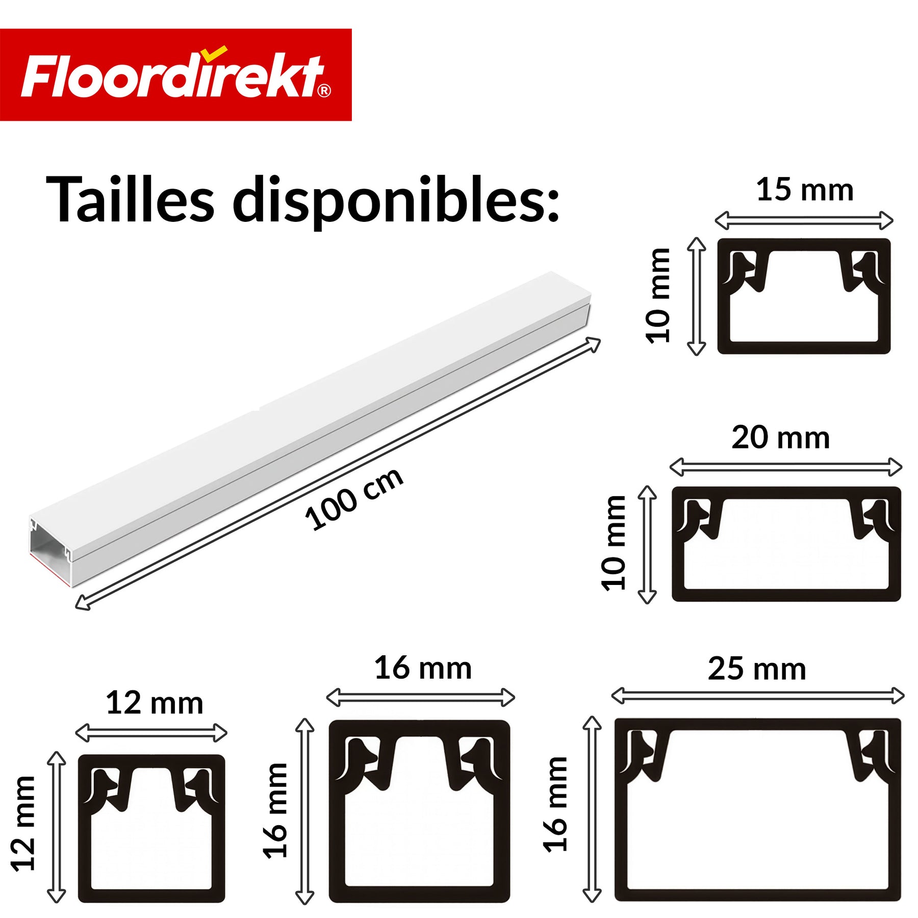 Goulotte de câble | Oskar | Cache-câbles adhésif 10 x 1 m | Cache-câbles blanc pour TV, mur & bureau