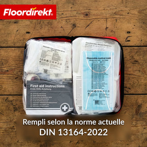 Trousse de secours voiture DIN 13164:2022 | Kit de premiers secours pour voiture | Trousse de secours automobile conforme à l’équipement obligatoire du véhicule