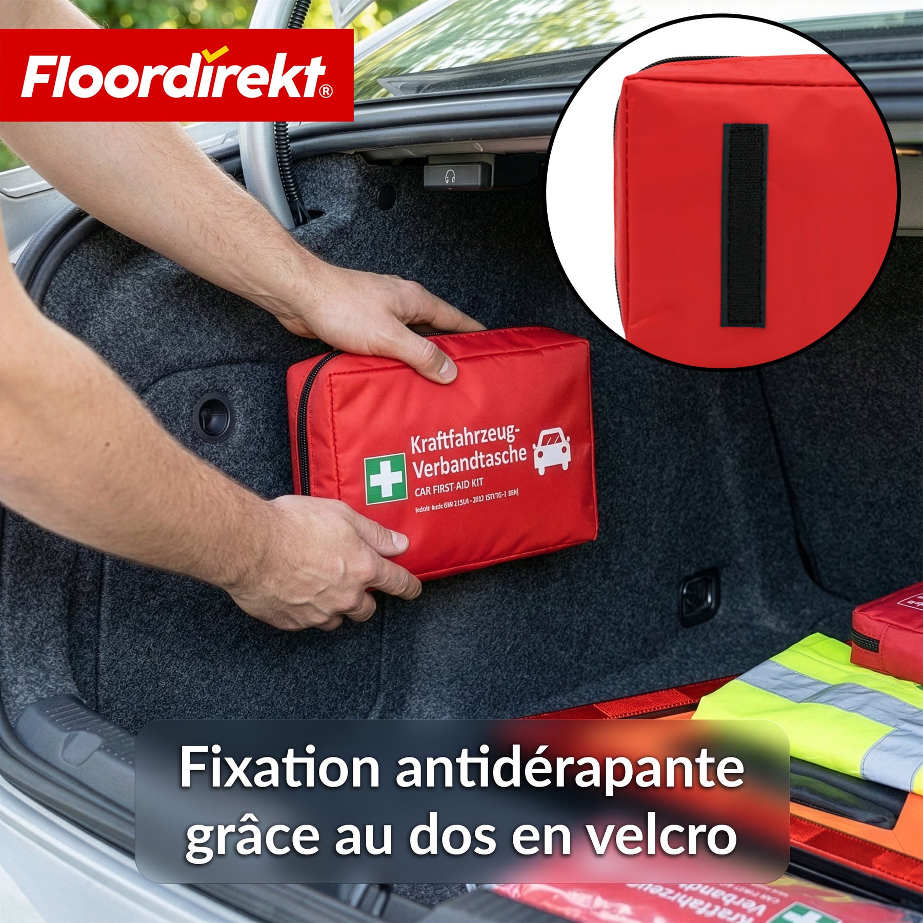 Trousse de secours voiture DIN 13164:2022 | Kit de premiers secours pour voiture | Trousse de secours automobile conforme à l’équipement obligatoire du véhicule