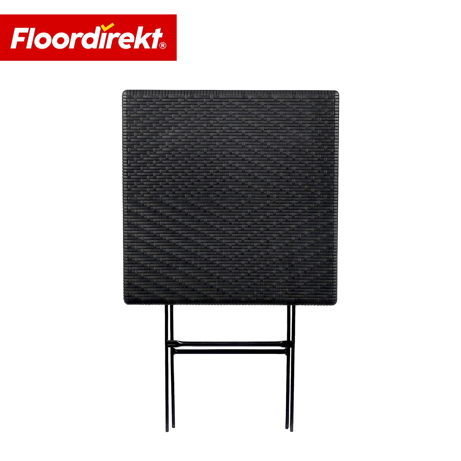 Table pliante | Kobe | Table de jardin pliante noire en effet rotin | 60 × 60 cm