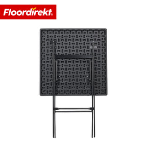 Table pliante | Kobe | Table de jardin pliante noire en effet rotin | 60 × 60 cm