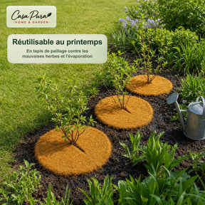 Natte en coco 100 × 1000 cm | Rouleau de 10 m en 100 % fibre de coco | 10 mm d’épaisseur