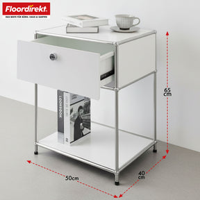Étagère métallique | Concept Epure MK-139 | Étagère d'appoint et de rangement avec tiroir et tablettes | Disponible en plusieurs couleurs