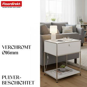 Étagère métallique | Concept Epure MK-139 | Étagère d'appoint et de rangement avec tiroir et tablettes | Disponible en plusieurs couleurs