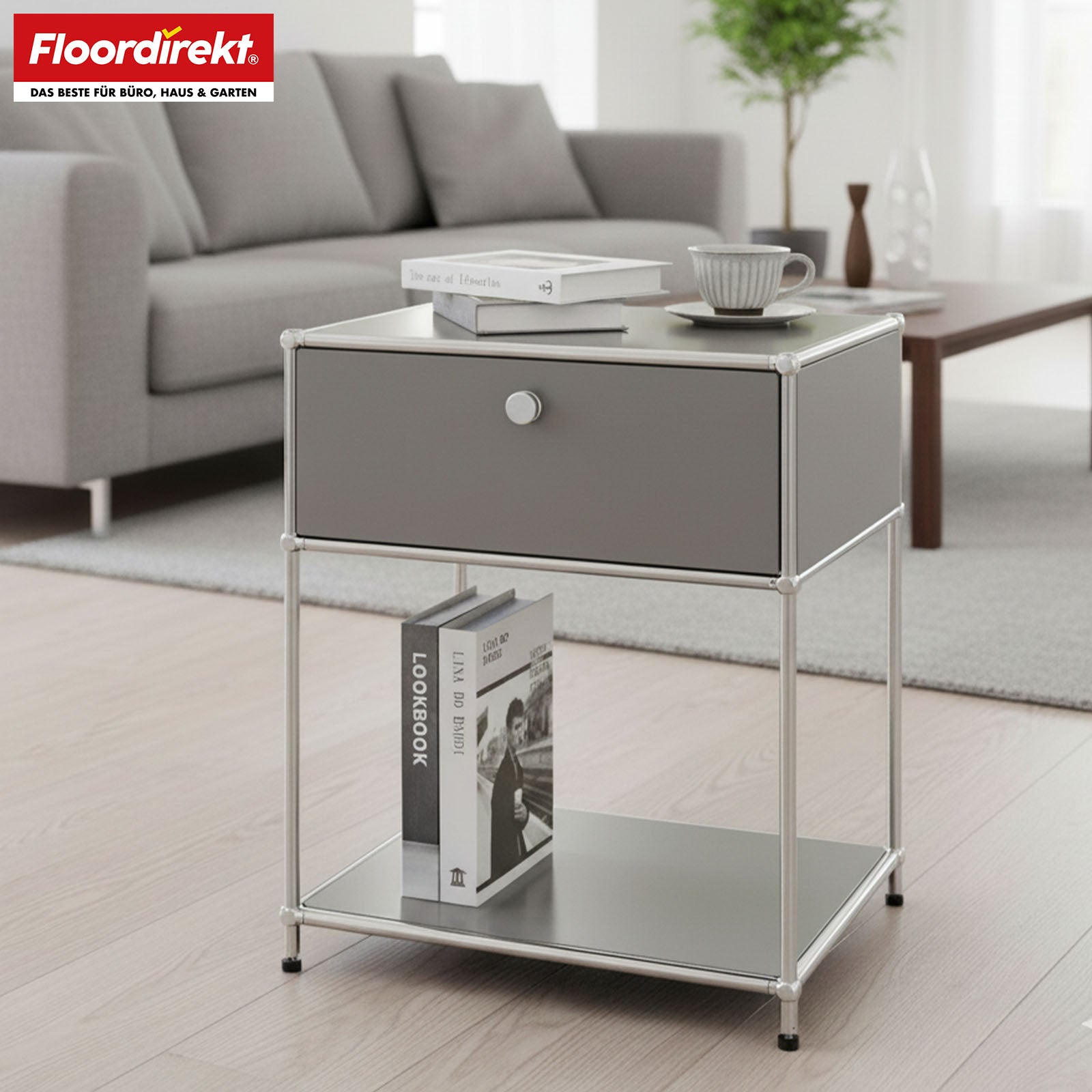 Étagère métallique | Concept Epure MK-139 | Étagère d'appoint et de rangement avec tiroir et tablettes | Disponible en plusieurs couleurs
