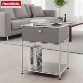 Étagère métallique | Concept Epure MK-139 | Étagère d'appoint et de rangement avec tiroir et tablettes | Disponible en plusieurs couleurs