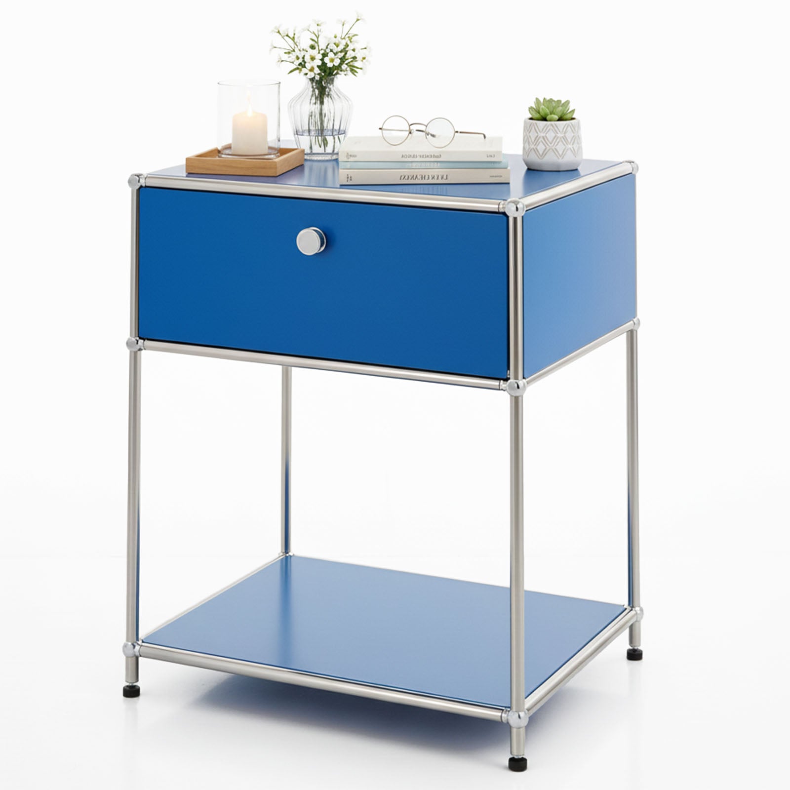 Étagère métallique | Concept Epure MK-139 | Étagère d'appoint et de rangement avec tiroir et tablettes | Disponible en plusieurs couleurs