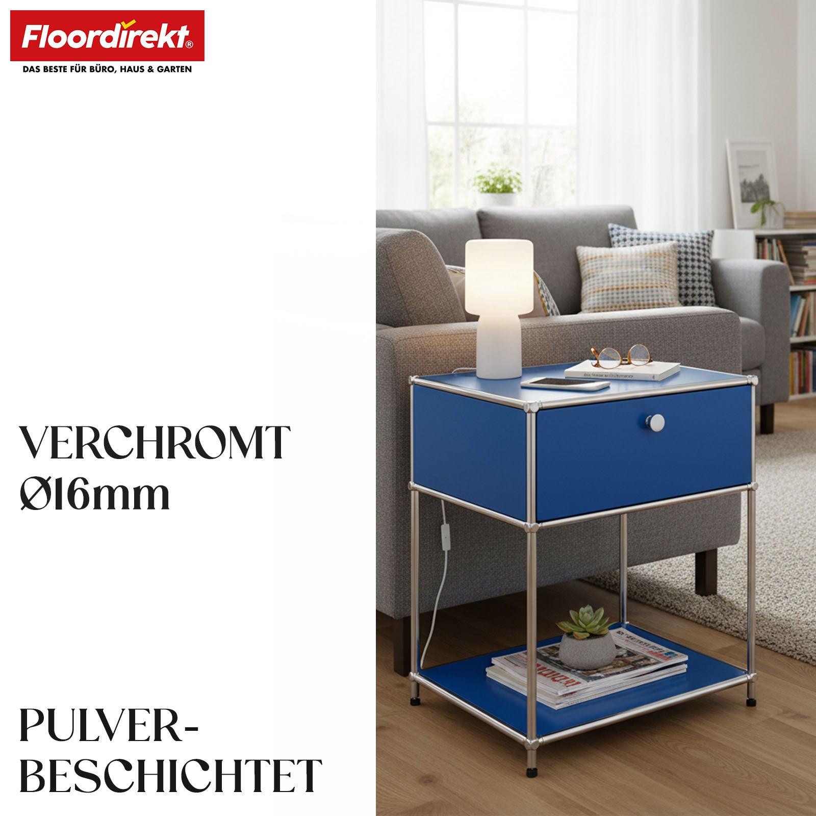 Étagère métallique | Concept Epure MK-139 | Étagère d'appoint et de rangement avec tiroir et tablettes | Disponible en plusieurs couleurs
