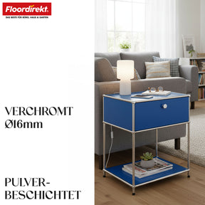 Étagère métallique | Concept Epure MK-139 | Étagère d'appoint et de rangement avec tiroir et tablettes | Disponible en plusieurs couleurs