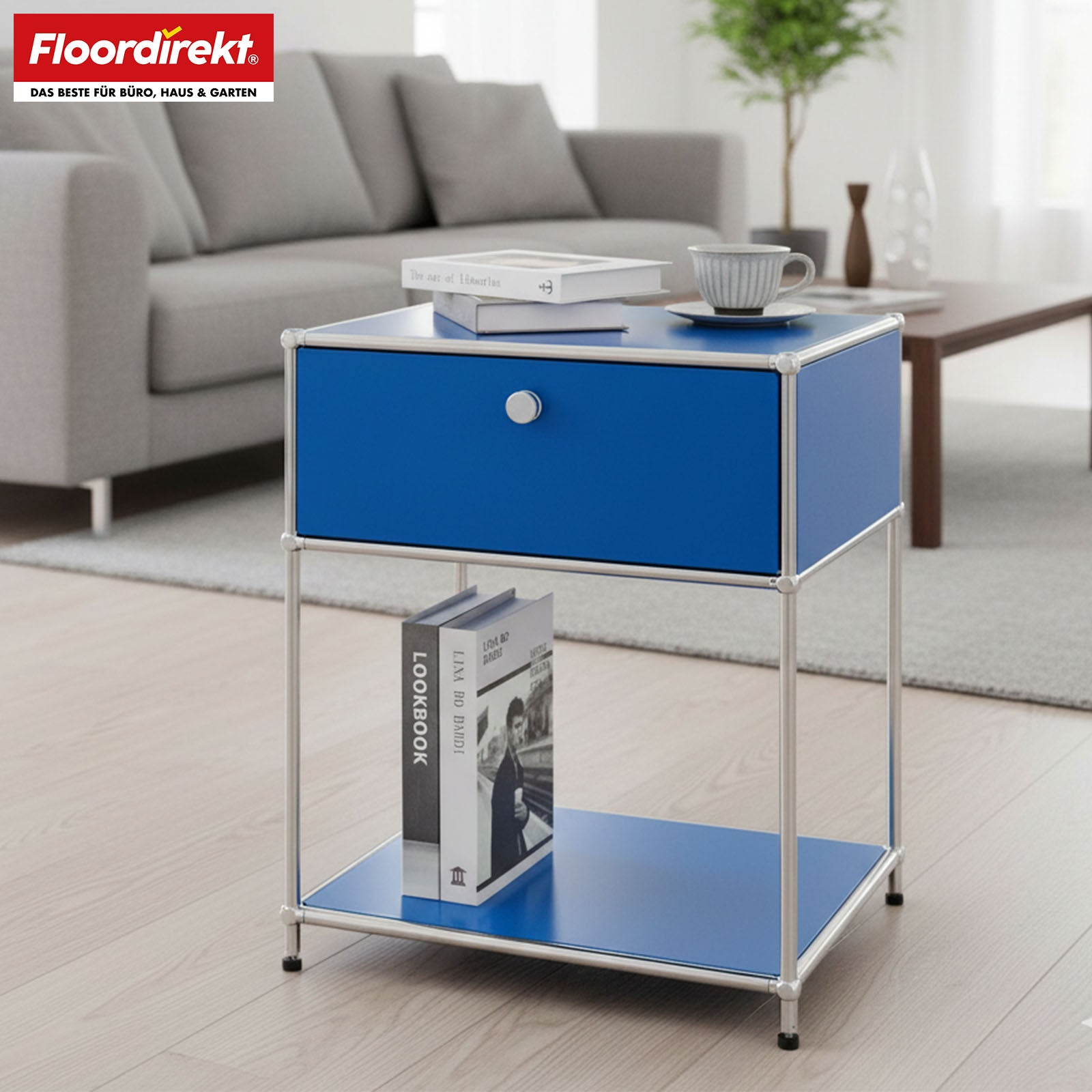 Étagère métallique | Concept Epure MK-139 | Étagère d'appoint et de rangement avec tiroir et tablettes | Disponible en plusieurs couleurs
