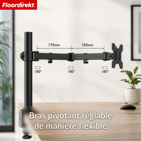 Bras de moniteur | Support d’écran réglable et flexible avec pince de bureau pour 1 ou 2 moniteurs